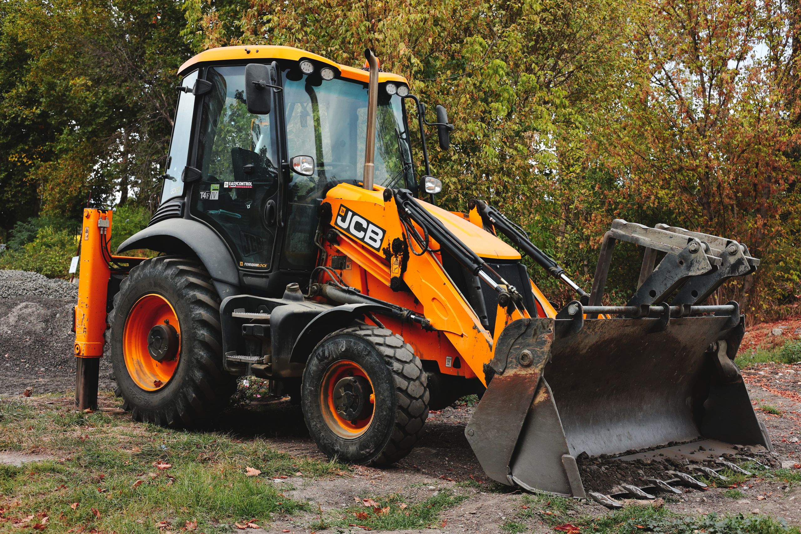 JCB backhoe loader construction equipment for export from India