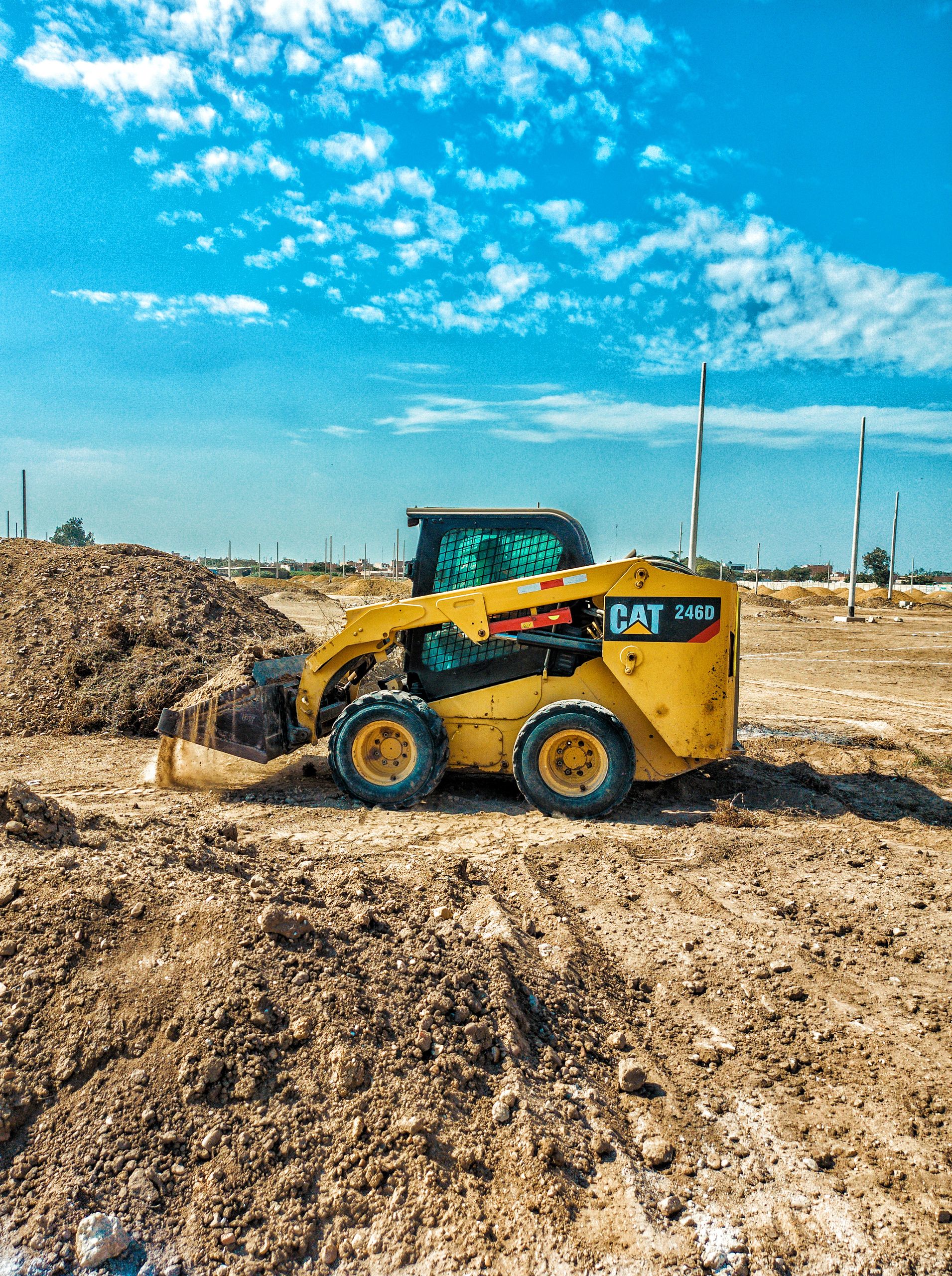 Skid steer loader construction equipment for export from India